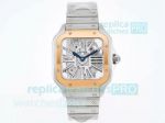 TW Factory Cartier Santos de Cartier Skeleton Dial Rose Gold Bezel Watch 39.8MM